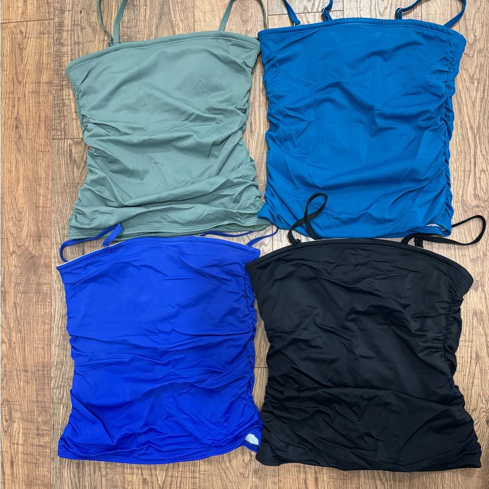 4 Venus strapless Tankini Tops Tummy Control Size 4 NWT blue black green teal